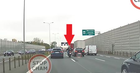 O włos od tragedii na S2. Wszystko nagrała kamera