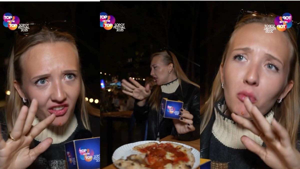Karolina Matej spróbowała pizzy na festiwalu w Sopocie