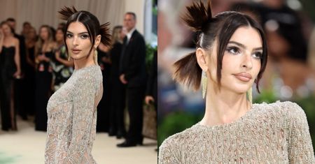 Emily Ratajkowski czaruje publiczność w PRZEŚWITUJĄCEJ kreacji na MET Gali. Przesadziła? (ZDJĘCIA)