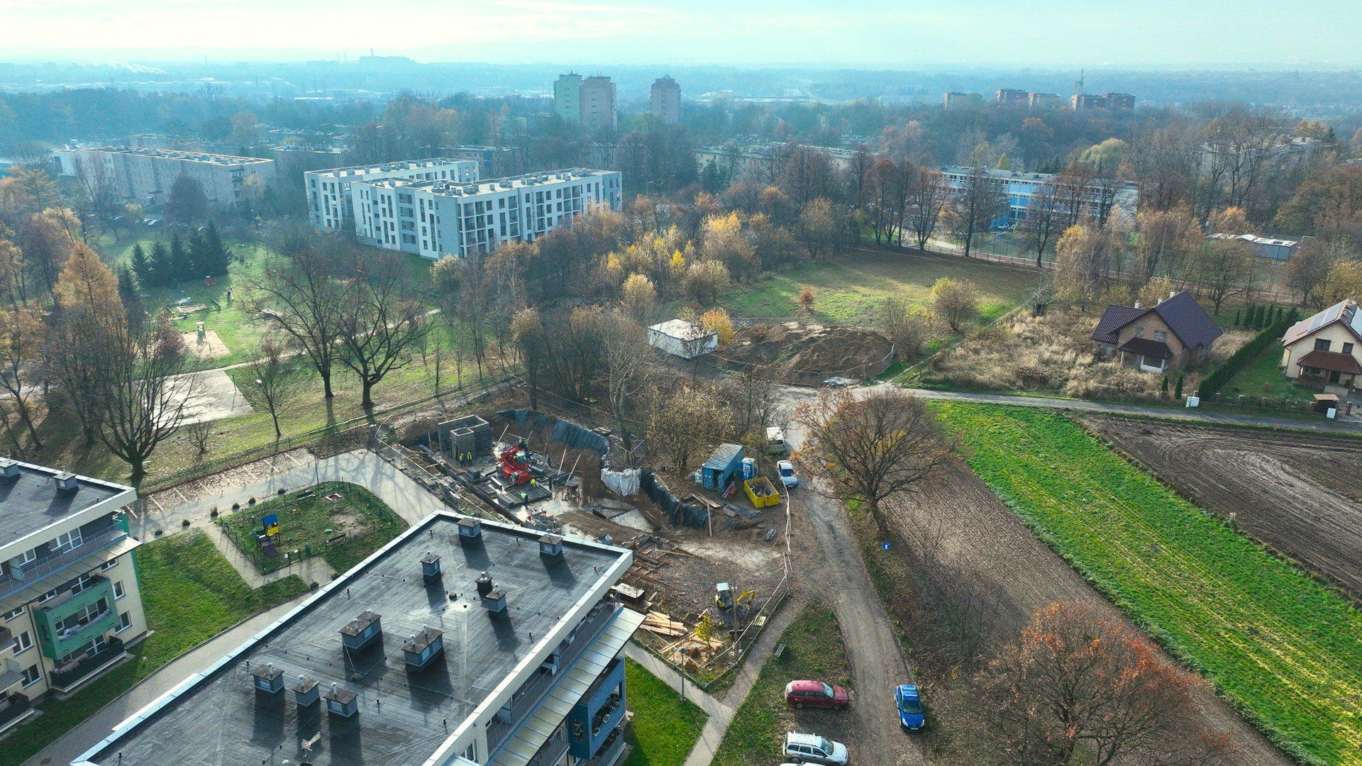 Widok na ul. Niebyłą z lotu ptaka