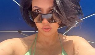 Kourtney Kardashian jest w zaawansowanej ciąży. Skąpe bikini to dla niej nie problem
