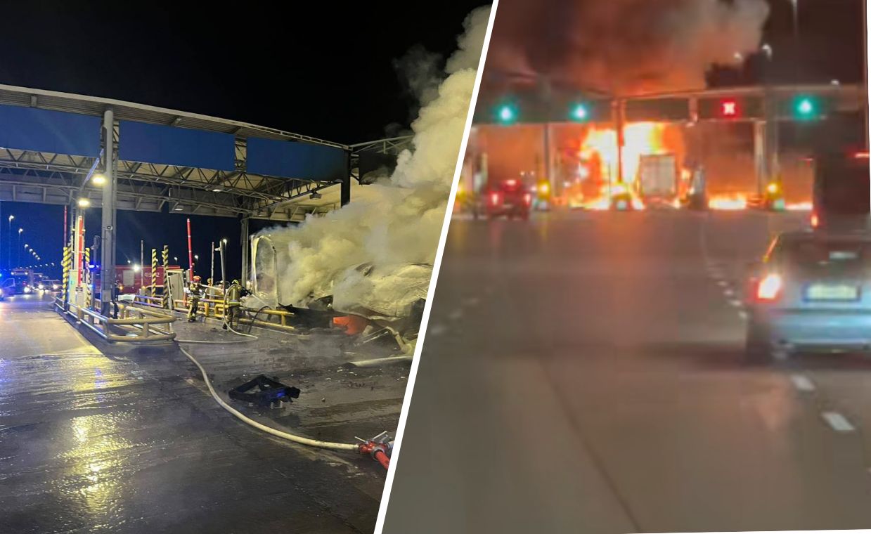 Tragiczny wypadek na A2. Na bramkach ciężarówka w płomieniach