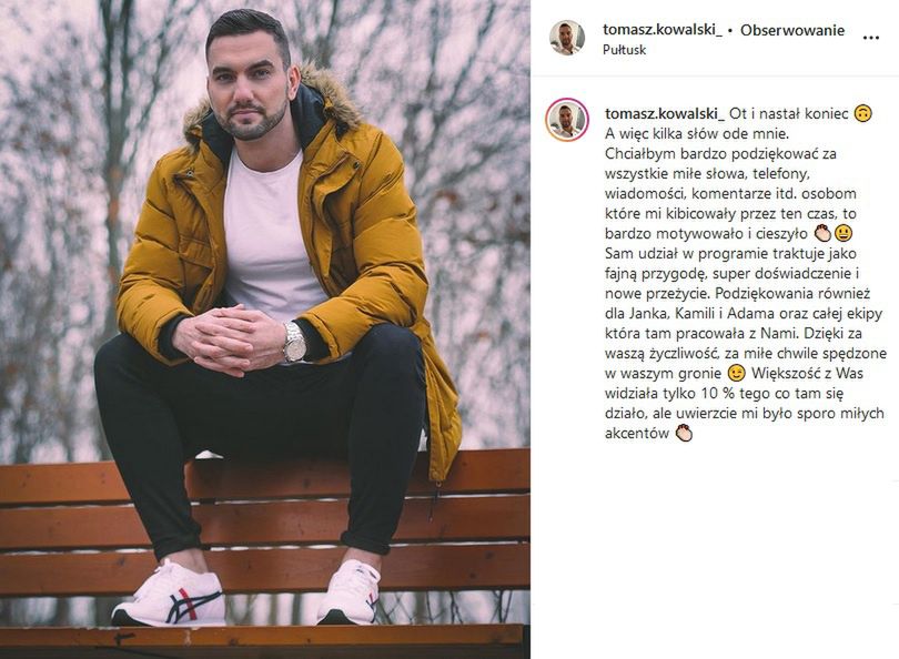 Tomek podziękował Kamili, Adamowi i Jankowi