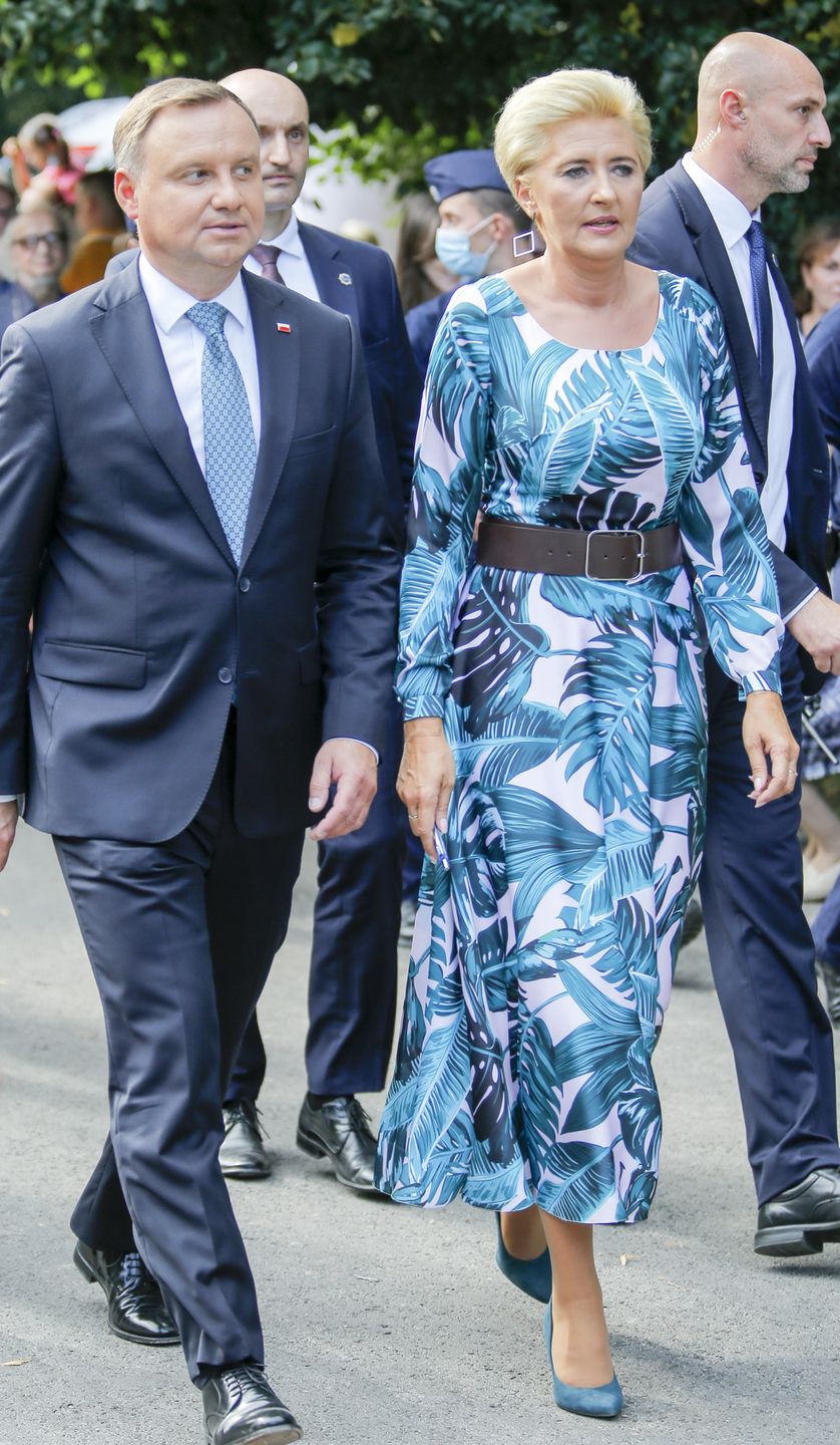 Andrzej i Agata Dudowie  na obiedzie i króla i królowej Hiszpanii 