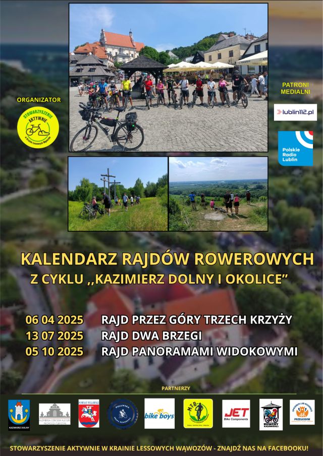 Rajd rowerowy „Przez Małe Bieszczady i Góry Trzech Krzyży” wyruszy z Kazimierza Dolnego. Trwają zapisy
