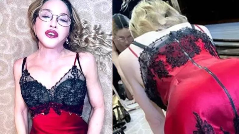 Madonna pozuje NA CZWORAKACH odziana w kusą halkę z koronką