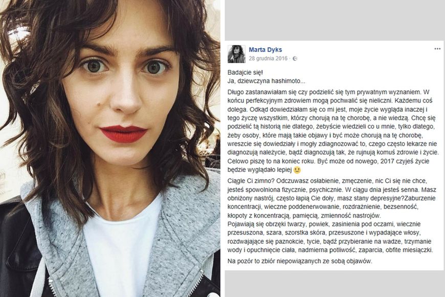 Marta Dyks poinformowała o chorobie na Facebooku