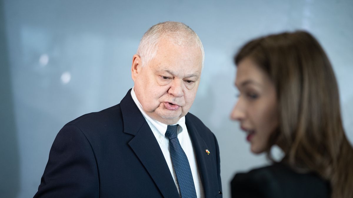 President of the National Bank of Poland Adam Glapinski, interviewed by the Public Finance Committee as a candidate for a second term as Poland's central bank chief, at Sejm (lower house of parliament) in Warsaw, Poland on April 13,  2022 (Photo by Mateusz Wlodarczyk/NurPhoto via Getty Images)