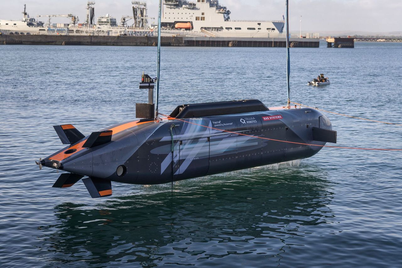 Underwater drone demonstrator Herne during tests.