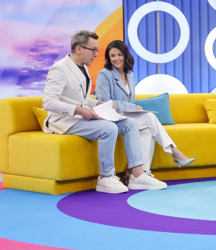 Katarzyna Cichopek i Maciej Kurzajewski na planie
