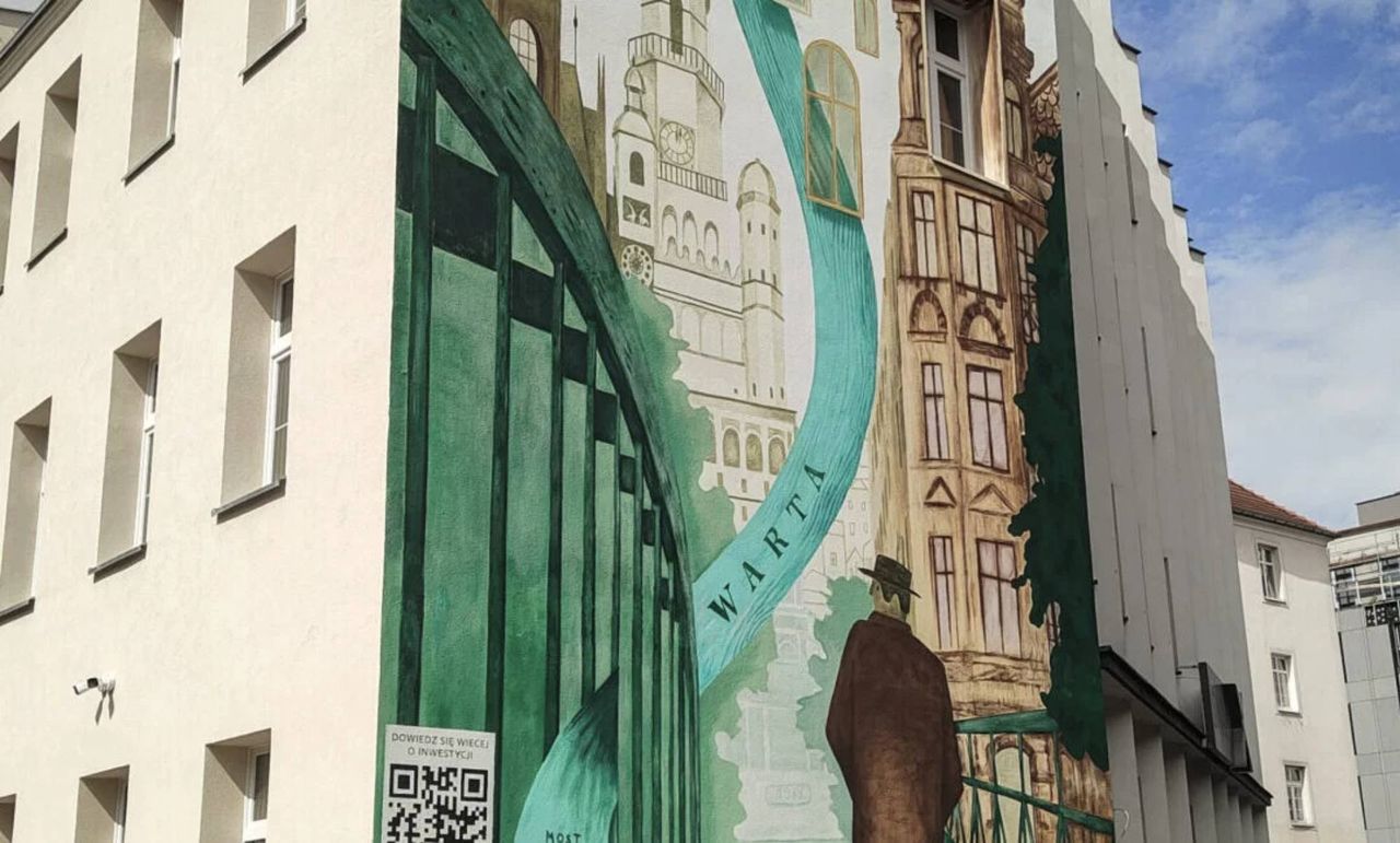 Poznań: Mural "Rzeka warta Poznania". sztuka, która przypomina o tożsamości miasta