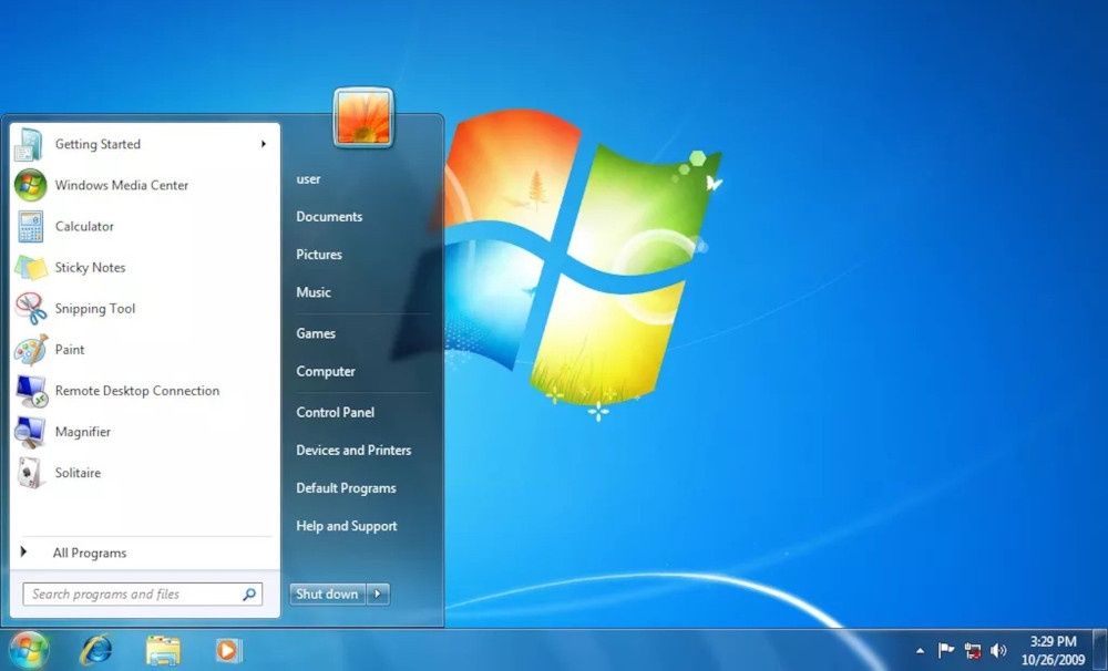 Windows 7 screen