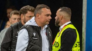 Przemowa trenera Adriana Siemieńca do kibiców Jagiellonii Białystok po meczu z Anderlechtem Bruksela