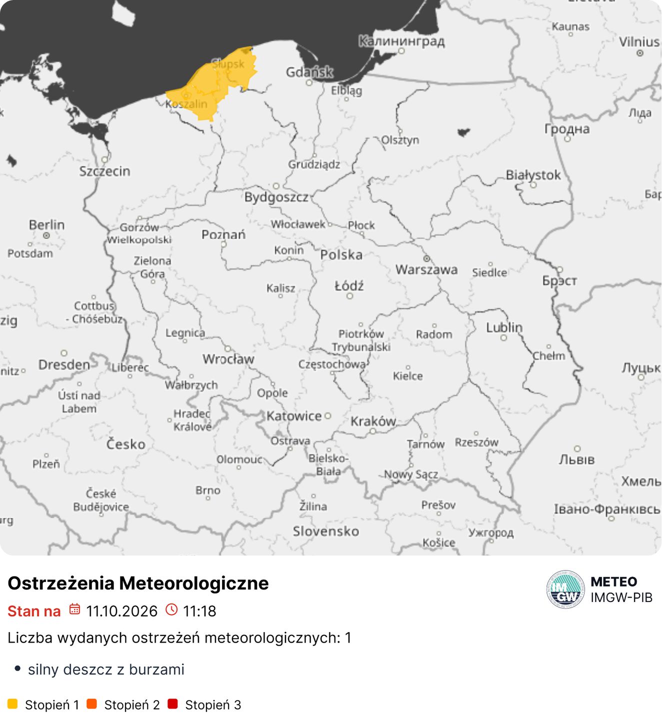 Ostrzeżenia IMGW.