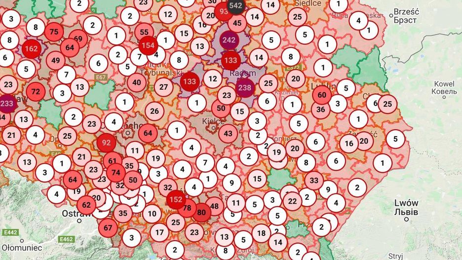 Koronawirus w Polsce. Powstała zaskakująca mapa, niektóre powiaty to enklawy bez chorych