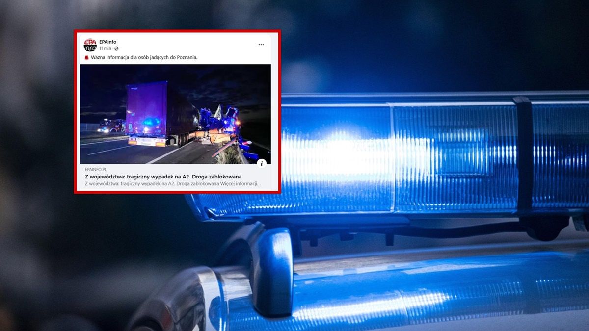 Wypadek na A2 we Floriankach.