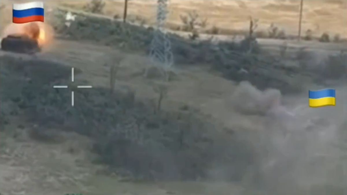 Rosyjski pancerny "mamut" vs ukraiński czołg.