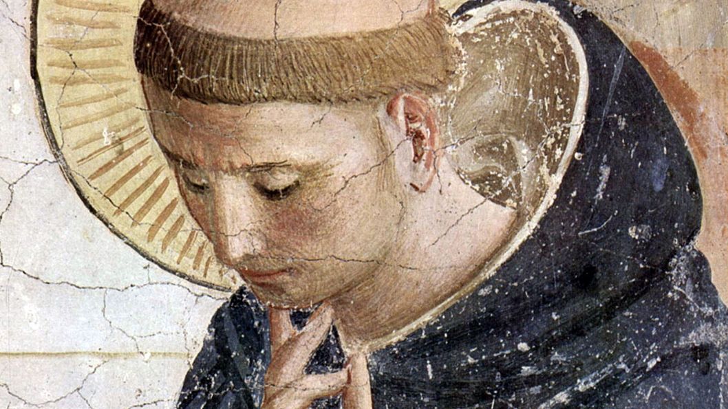 Wczesna forma bardzo dużej tonsury. Wyobrażenie XV-wieczne.