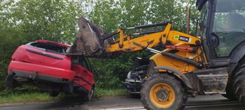 Zderzenie pojazdów pod Elblągiem. Wprowadzono ruchu wahadłowy