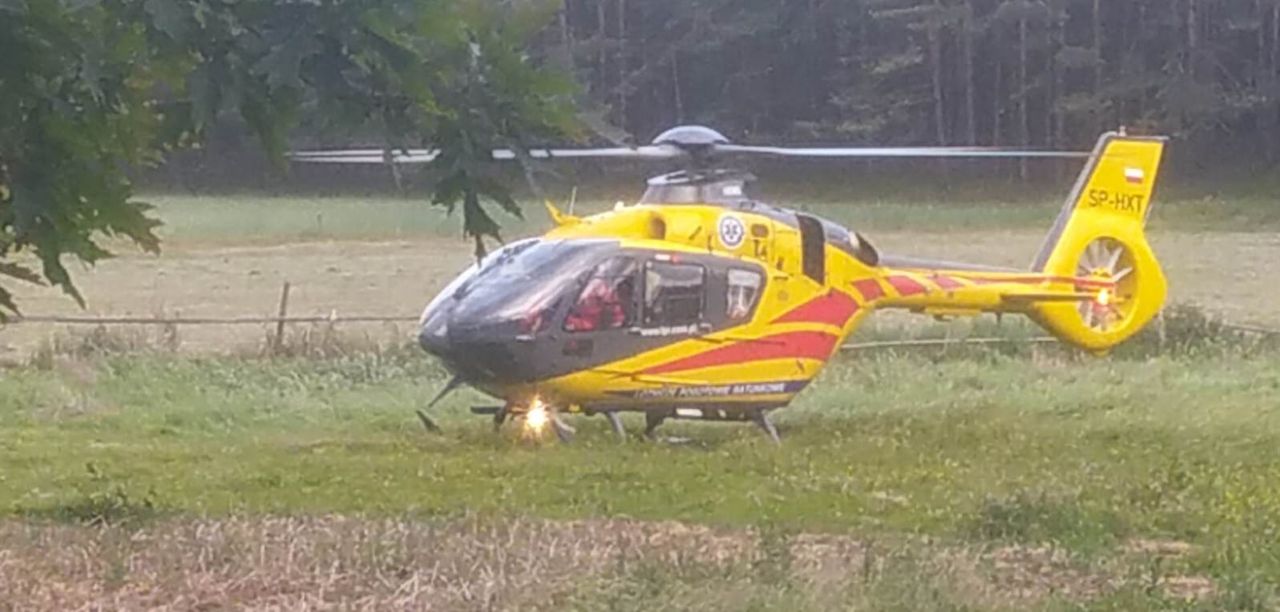 Wypadek motocyklisty w Piłce. Na miejscu LPR