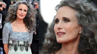 Andie MacDowell prezentuje naturalną twarz i oprószone siwizną włosy na czerwonym dywanie w Cannes (ZDJĘCIA)