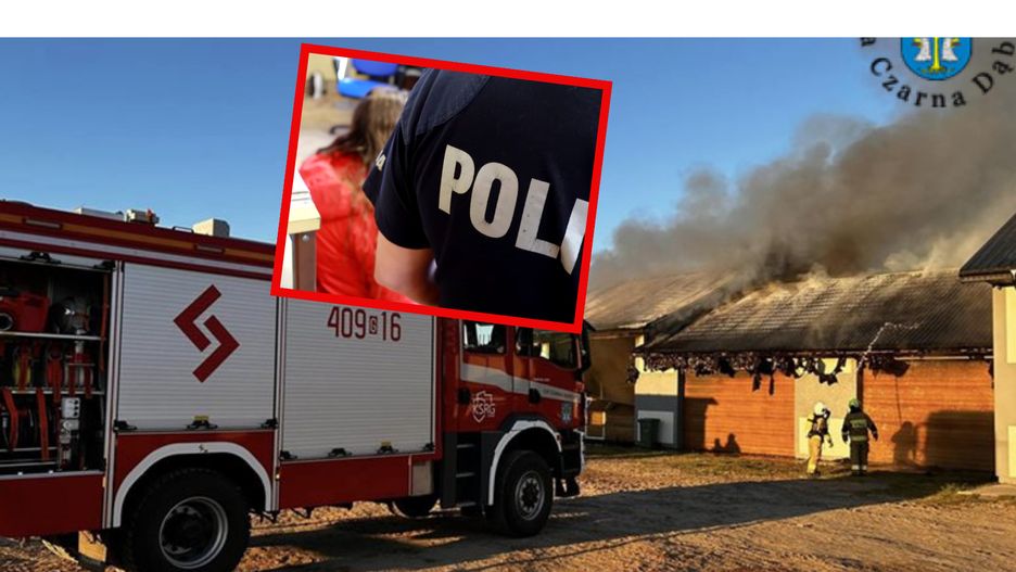 Miejsce pożaru, zatrzymana