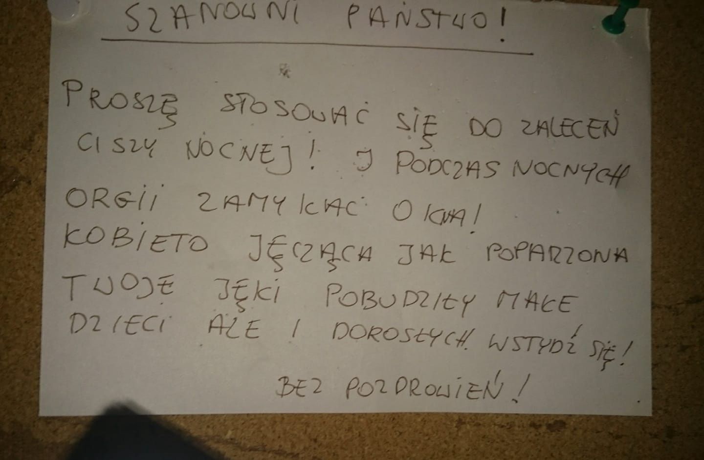 Mieszkańcy skarżą się na głośny seks