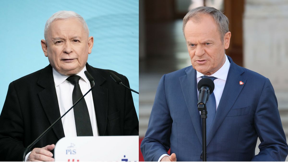 Od lewej: prezes PiS Jarosław Kaczyński i premier Donald Tusk 