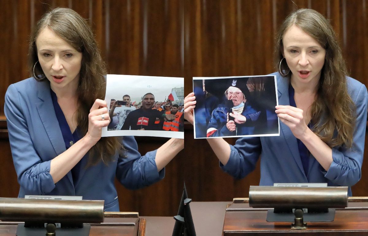 "Twarz nienawiści i twarz patriotyzmu". Posłanka pokazała w Sejmie dwa zdjęcia