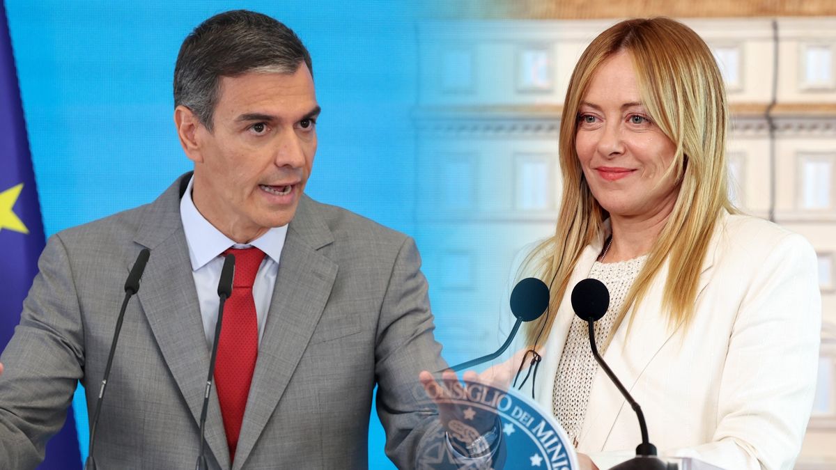 Na zdjęciu premier Hiszpanii Pedro Sanchez i premierka Włoch Giorgia Meloni