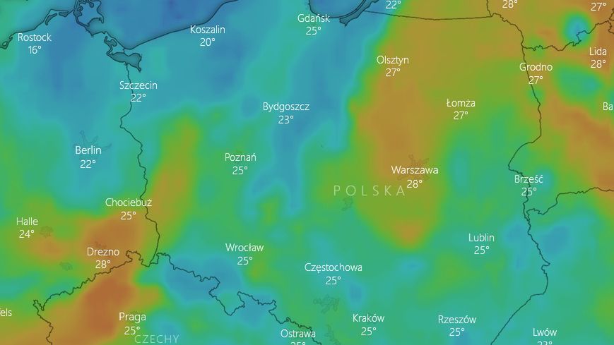 Pogoda na poniedziałek