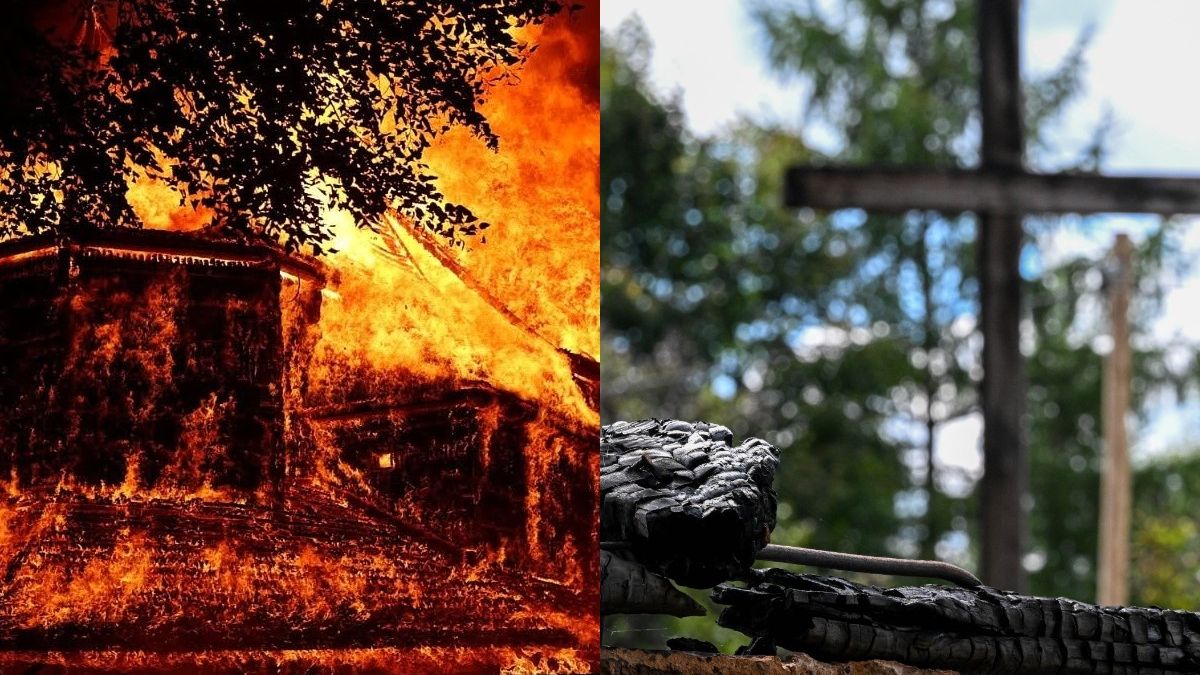 Z zabytkowego kościółka w sanockim skansenie został tylko krzyż