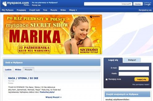 MySpace oficjalnie po polsku w środę