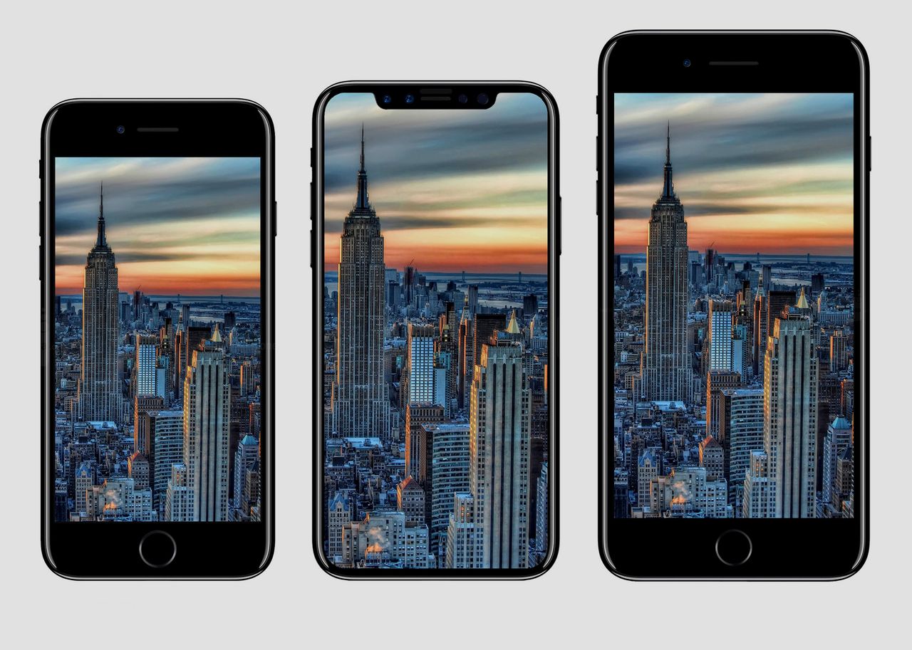 iPhone 7, iPhone 8 i iPhone 7 Plus - wizualizacja