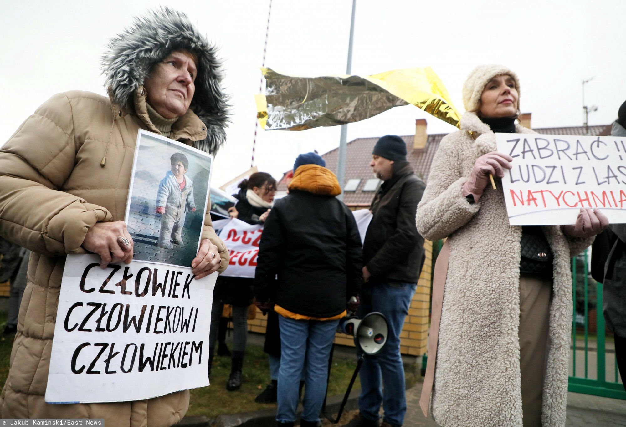 Jolanta Kwaśniewska i Anna Komorowska protestują na białoruskiej granicy