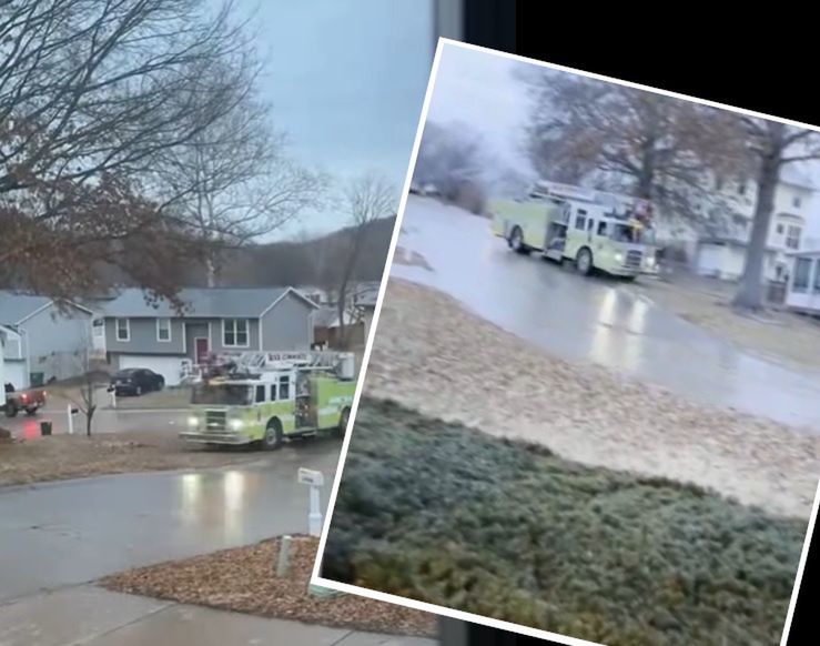 Firefighter's pirouette: Icy danger as fire truck spins out, crashes into car in Missouri