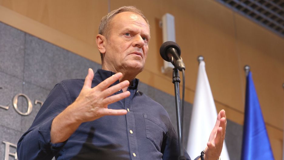 Konferencja premiera na Ok?ciu
16.09.2024 Warszawa Konferencja premiera przed wylotem na tereny dotkniete powodzia, fot. Tomasz Jastrzebowski/REPORTER
n/z: Donald Tusk
Tomasz Jastrzebowski/REPORTER