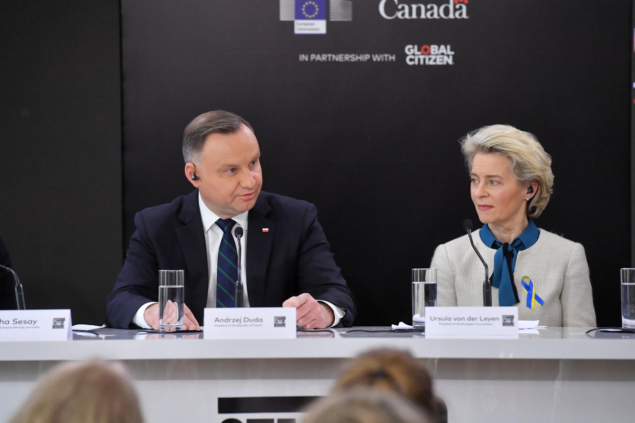 Andrzej Duda i  Ursula von der Leyen