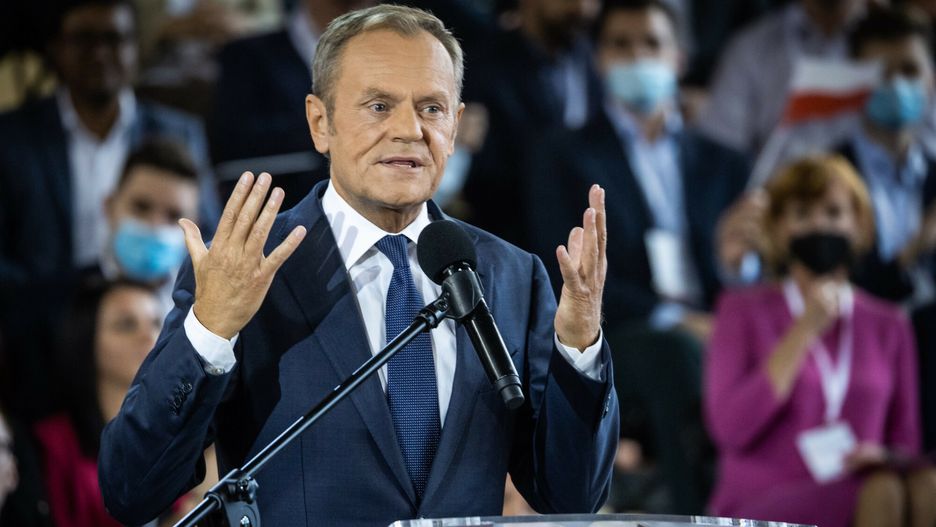Krajowa Konwencja Platformy Obywatelskiej18.09.2021 Plonsk Krajowa Konwencja Platformy Obywatelskiej  fot. Jacek Dominski/REPORTER
N/z: Donald TuskJacek Dominski/REPORTER