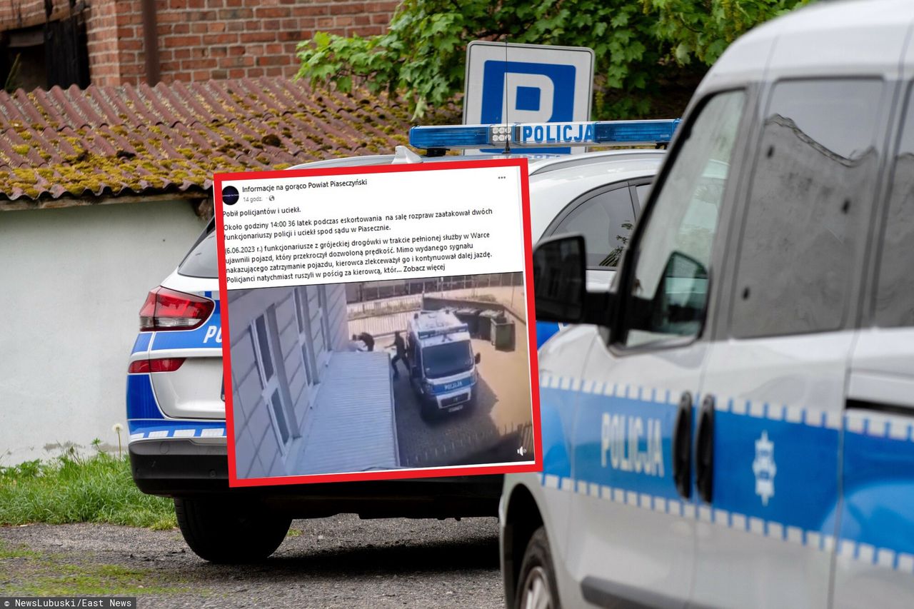 Więzień pobił policjantów i uciekł. Jest nagranie incydentu