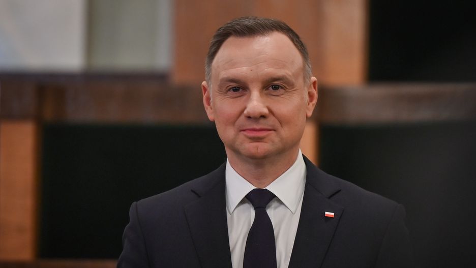 KRAKOW, POLAND - MARCH 24, 2023:
President Andrzej Duda attends the presentation of state decorations for meritorious employees to the CYFRONET Academic Computer Center at the AGH University of Science and Technology, on March 24, 2023, in Krakow, Poland. (Photo by Artur Widak/NurPhoto via Getty Images)