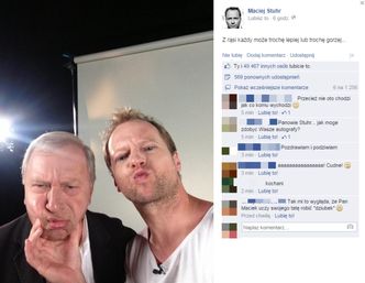 Maciej Stuhr chwali się selfie z ojcem!