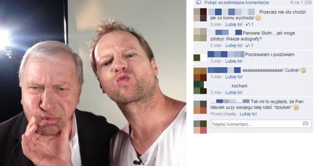 Maciej Stuhr chwali się selfie z ojcem!