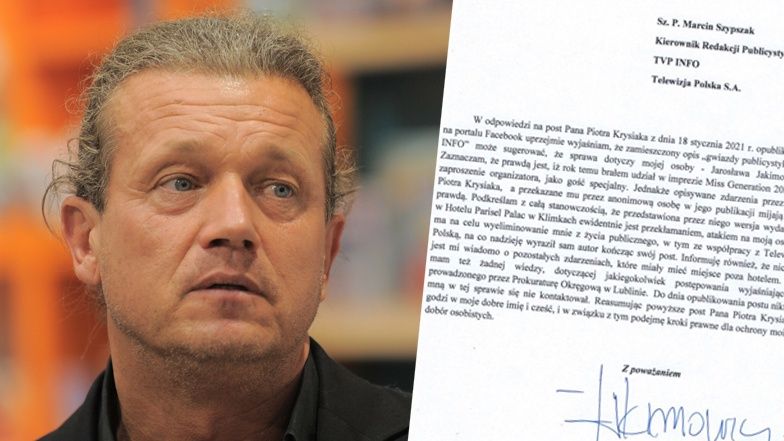 Jarosław Jakimowicz przesłał do dyrekcji Telewizyjnej Agencji Informacyjnej oświadczenie