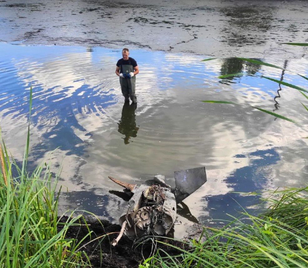 Missile remnants in Kyiv pond trigger emergency response