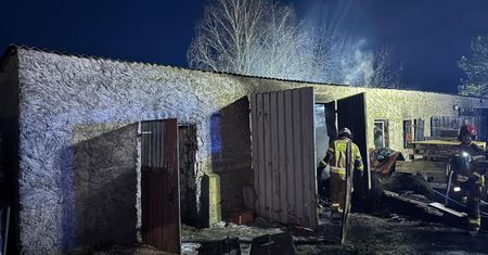 Pożar budynku gospodarczego w Kościerzynie Małym