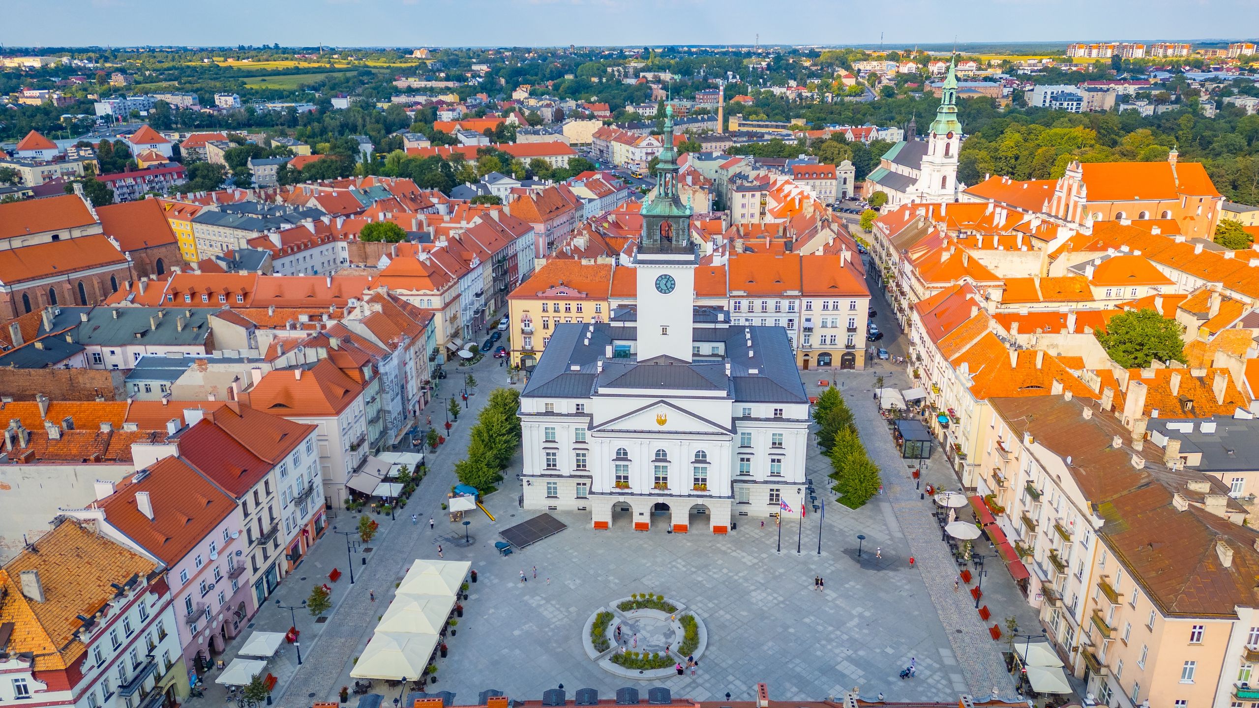 Rynek w Kaliszu z lotu ptaka