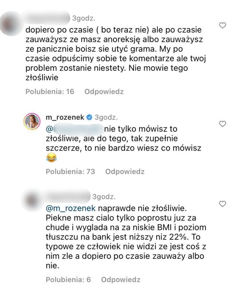 Małgorzata Rozenek odpowiada na komentarz internautki
