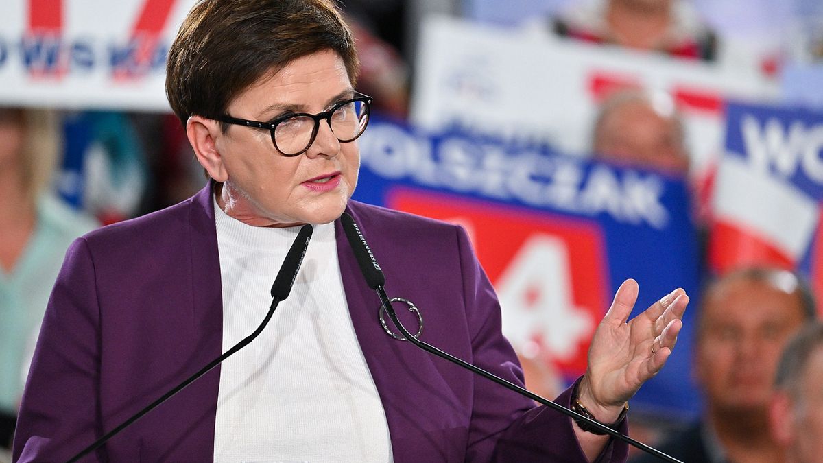 Beata Szydło podczas kampanii wyborczej do Parlamentu Europejski