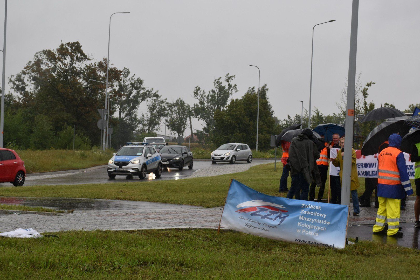 Protest kolejarzy w województwie pomorskim odbywa się w Czarlinie (powiat tczewski)